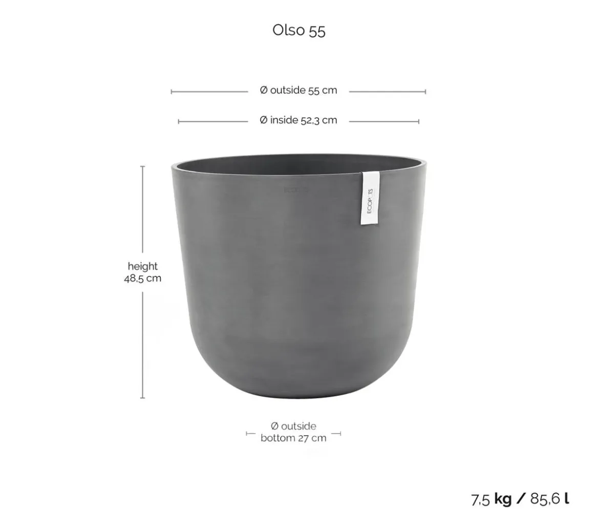 Ecopots Kunststoff-Topf Oslo, rund