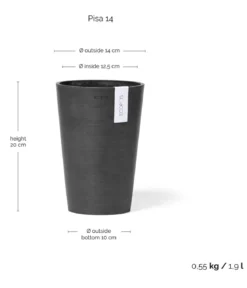 Ecopots Kunststoff-Topf Pisa