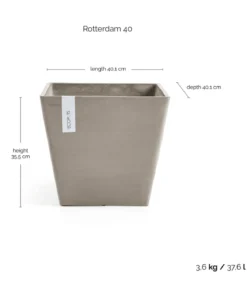 Ecopots Kunststoff-Topf Rotterdam, quadratisch