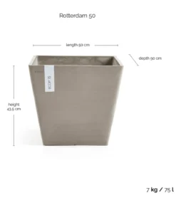 Ecopots Kunststoff-Topf Rotterdam, quadratisch