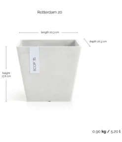 Ecopots Kunststoff-Topf Rotterdam, quadratisch