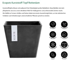 Ecopots Kunststoff-Topf Rotterdam, quadratisch