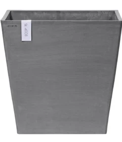 Ecopots Kunststoff-Topf Rotterdam mit Rollen und Wassersystem, quadratisch