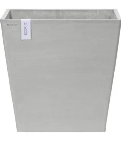 Ecopots Kunststoff-Topf Rotterdam mit Rollen und Wassersystem, quadratisch