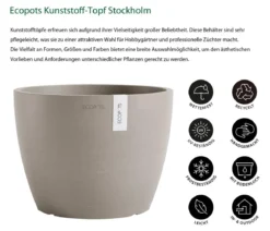 Ecopots Kunststoff-Topf Stockholm, rund