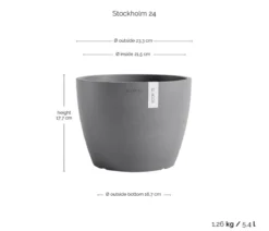 Ecopots Kunststoff-Topf Stockholm, rund