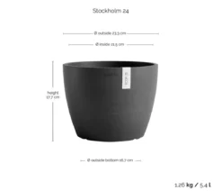 Ecopots Kunststoff-Topf Stockholm, rund