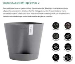 Ecopots Kunststoff-Topf Venice 2, rund