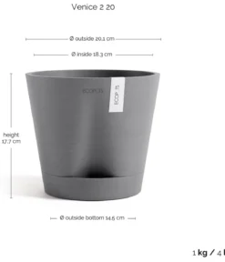 Ecopots Kunststoff-Topf Venice 2, rund