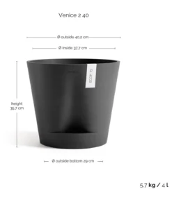Ecopots Kunststoff-Topf Venice 2, rund