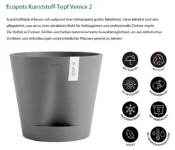 Ecopots Kunststoff-Topf Venice 2, rund