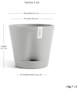 Ecopots Kunststoff-Topf Venice 2, rund