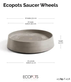 Ecopots Kunststoff-Untersetzer Oslo, rund, mit Rollen