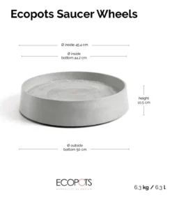 Ecopots Kunststoff-Untersetzer Oslo, rund, mit Rollen