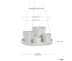 Ecopots Kunststoff-Untersetzer hängend, rund, ca. Ø36/H3 cm