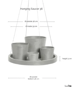 Ecopots Kunststoff-Untersetzer hängend, rund, ca. Ø36/H3 cm