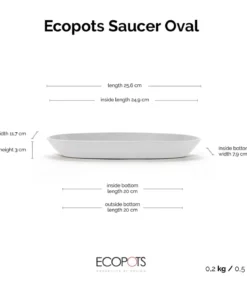 Ecopots Kunststoff-Untersetzer Sofia lang, oval