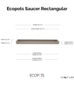 Ecopots Kunststoff-Untersetzer Bruges, rechteckig