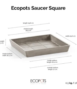 Ecopots Kunststoff-Untersetzer Rotterdam, quadratisch