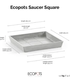 Ecopots Kunststoff-Untersetzer Rotterdam, quadratisch
