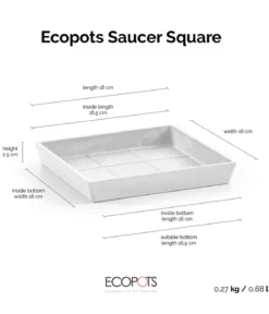Ecopots Kunststoff-Untersetzer Rotterdam, quadratisch