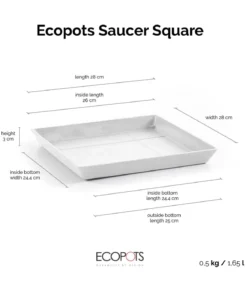 Ecopots Kunststoff-Untersetzer Rotterdam, quadratisch