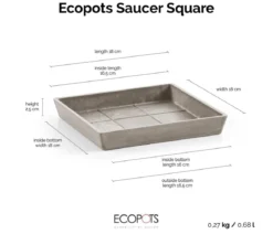 Ecopots Kunststoff-Untersetzer Rotterdam, quadratisch