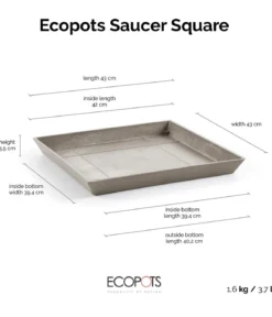 Ecopots Kunststoff-Untersetzer Rotterdam, quadratisch