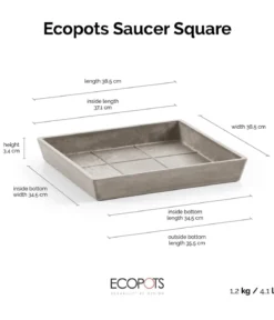 Ecopots Kunststoff-Untersetzer Rotterdam, quadratisch