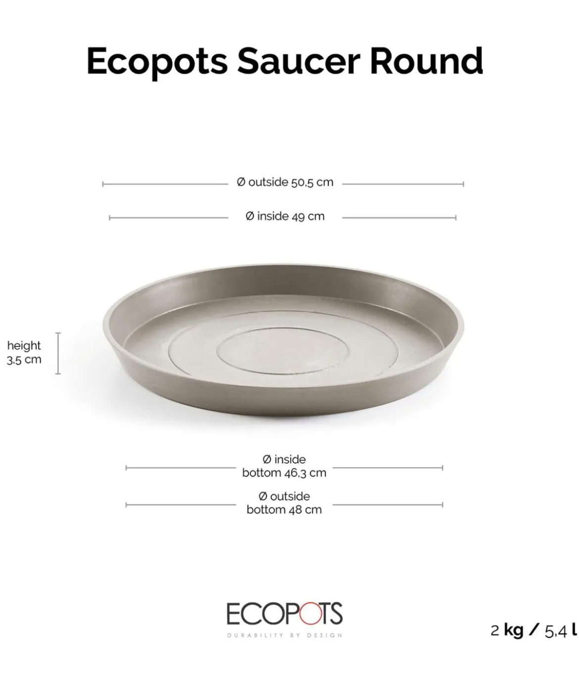 Ecopots Kunststoff-Untersetzer, rund