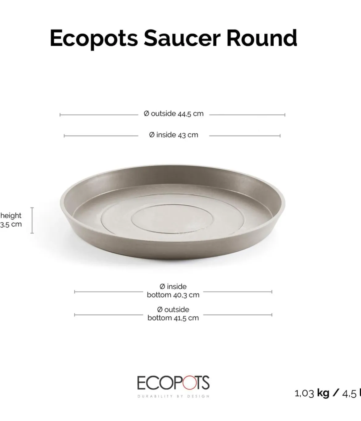 Ecopots Kunststoff-Untersetzer, rund