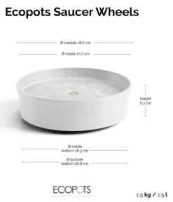 Ecopots Kunststoff-Untersetzer Amsterdam, rund, mit Rollen