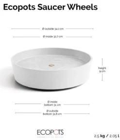 Ecopots Kunststoff-Untersetzer Amsterdam, rund, mit Rollen