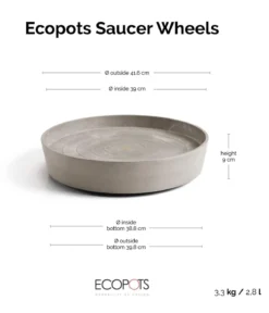 Ecopots Kunststoff-Untersetzer Amsterdam, rund, mit Rollen