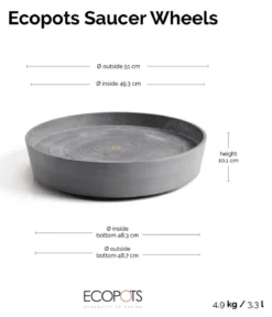 Ecopots Kunststoff-Untersetzer Amsterdam, rund, mit Rollen