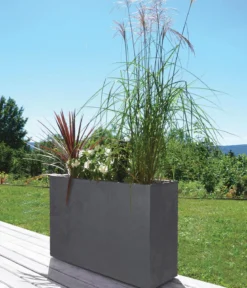 EDA Kunststoff-Blumenkasten Basalt Loft L, rechteckig, anthrazit, ca. B78,5/H60/T29,5 cm