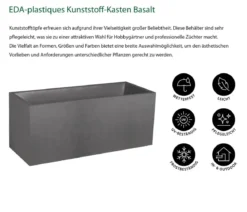 EDA Kunststoff-Kasten Basalt, anthrazit, rechteckig, ca. B99,5/H43,5/T39,5 cm