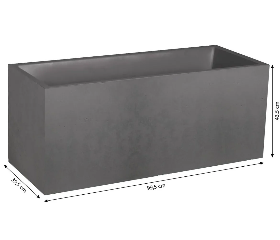 EDA Kunststoff-Kasten Basalt, anthrazit, rechteckig, ca. B99,5/H43,5/T39,5 cm