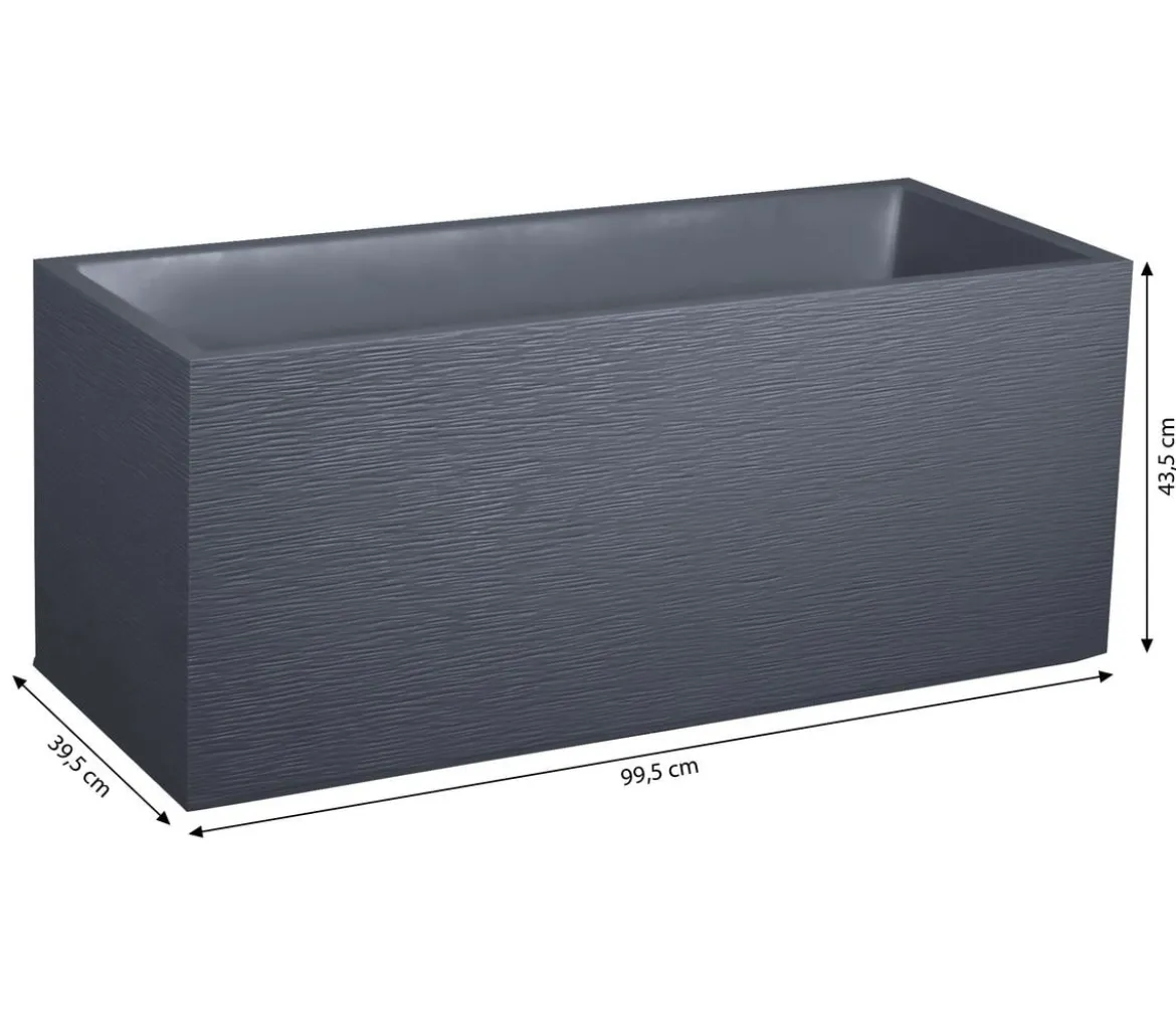 EDA Kunststoff-Kasten Graphit, anthrazit, ca. B99,5/H43,5/T39,5 cm