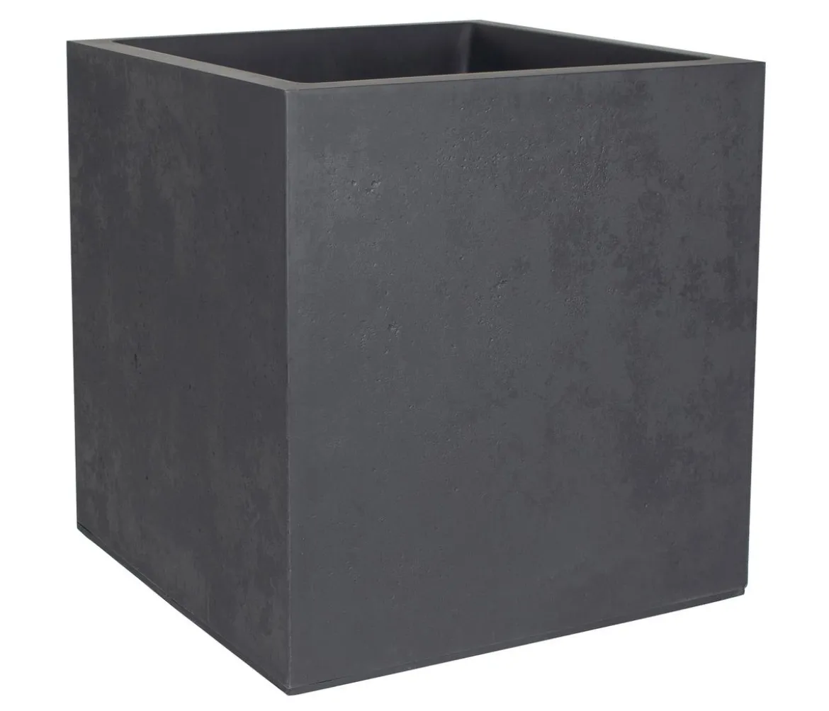 EDA Kunststoff-Pflanztopf Basalt Up, quadratisch, anthrazit