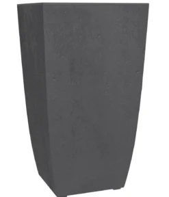 EDA Kunststoff-Pflanztopf Diva Basalt, quadratisch, anthrazit