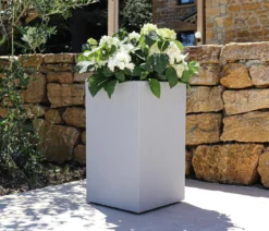EDA Kunststoff-Topf Basalt Up, quadratisch, ca. B30/H50/T30 cm