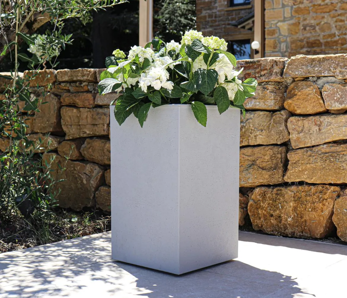 EDA Kunststoff-Topf Basalt Up, quadratisch, ca. B30/H50/T30 cm