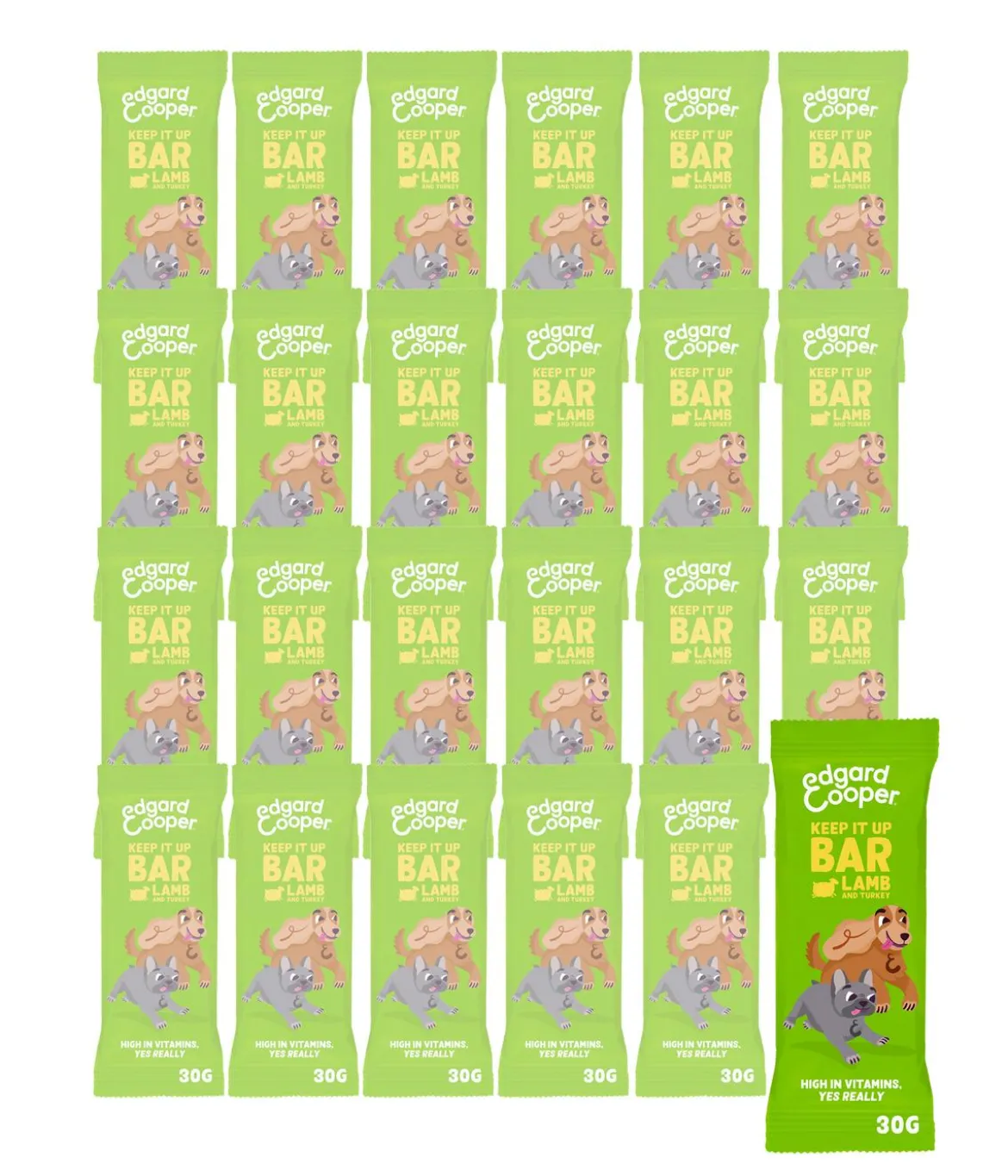 Edgard & Cooper Hundesnack Keep It Up Bar, Lamm & Truthahn, 24 x 30 g