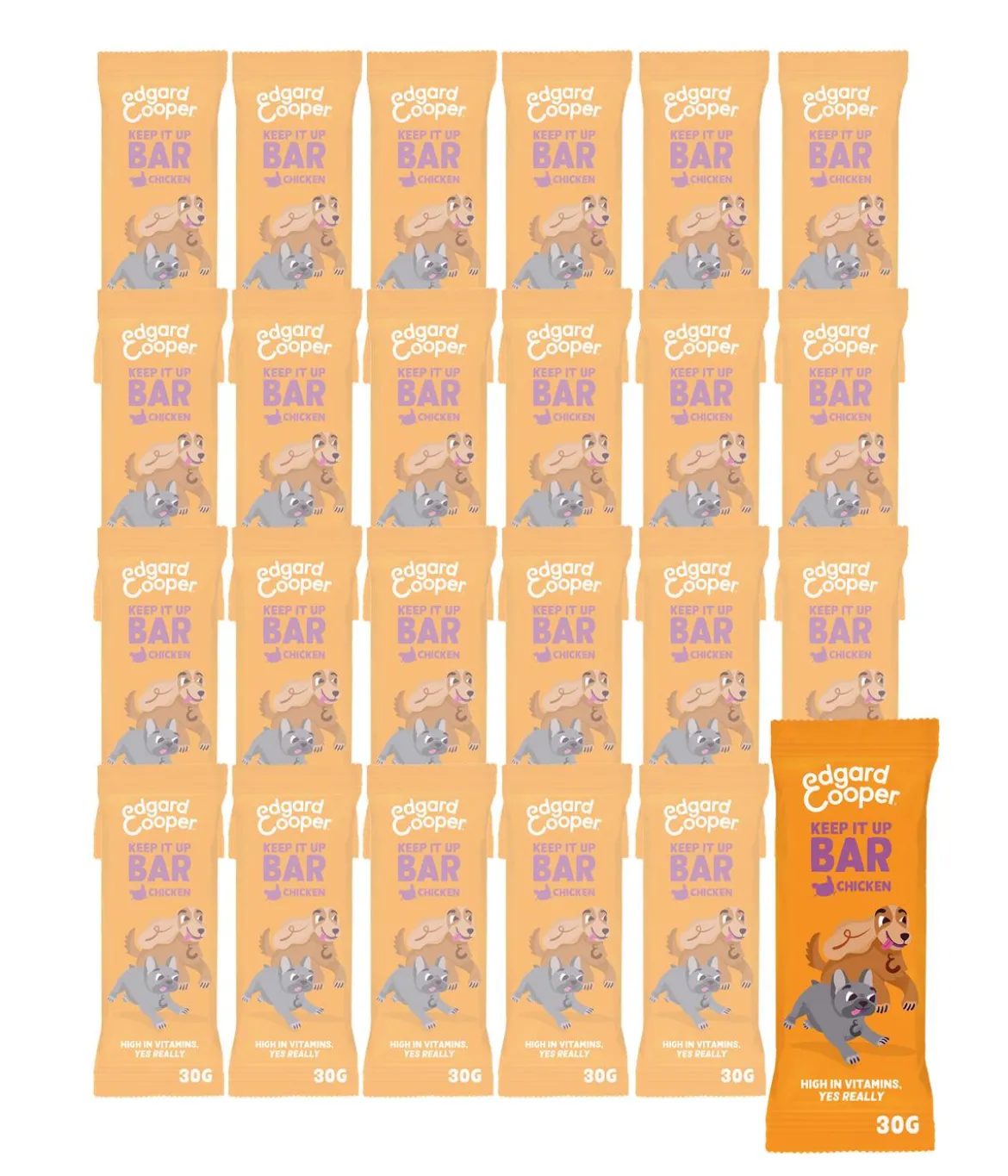 Edgard & Cooper Hundesnack Keep It Up Bar, Huhn, 24 x 30 g
