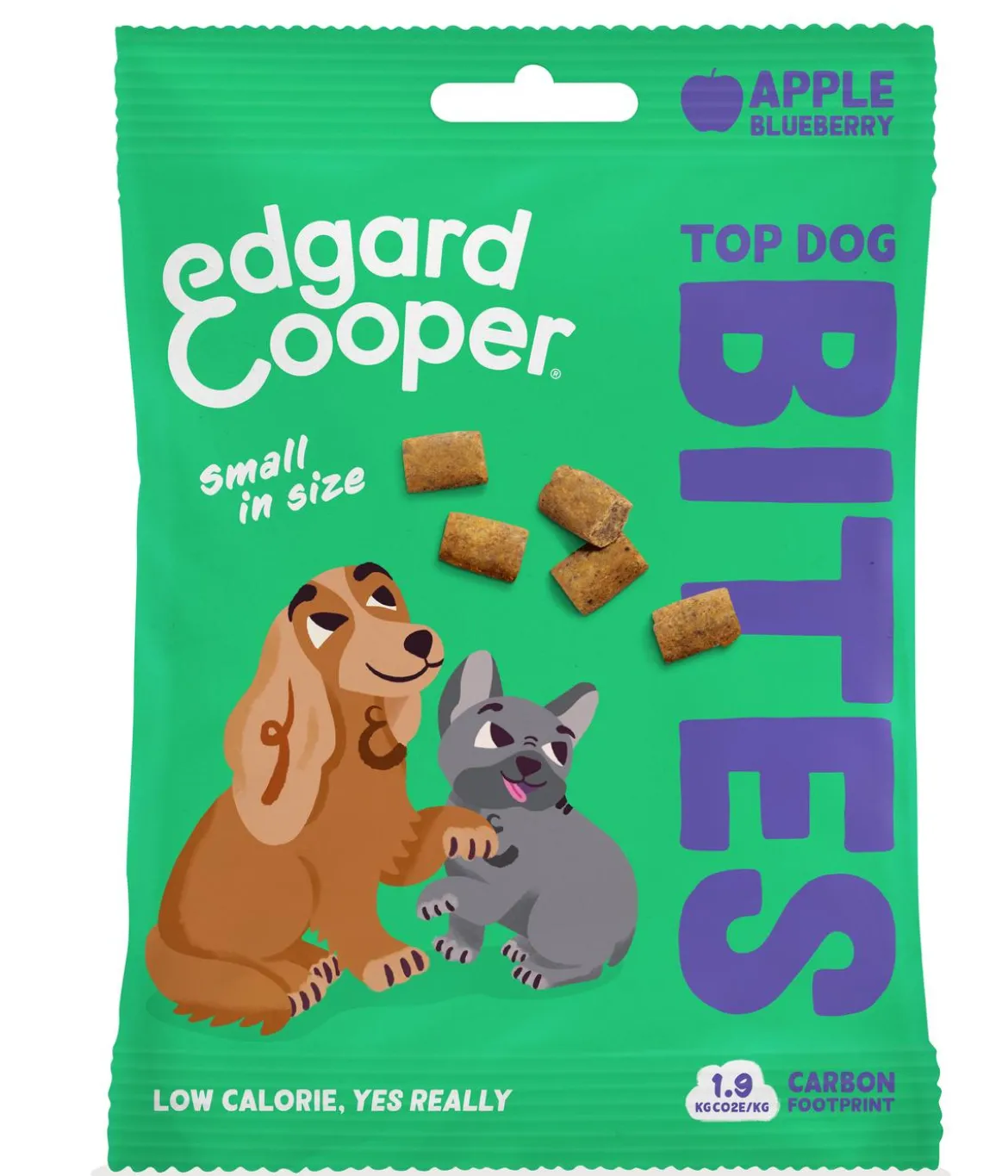 Edgard & Cooper Hundesnack Top Dog Bites, Small, Apfel & Blaubeere, 15 x 50 g