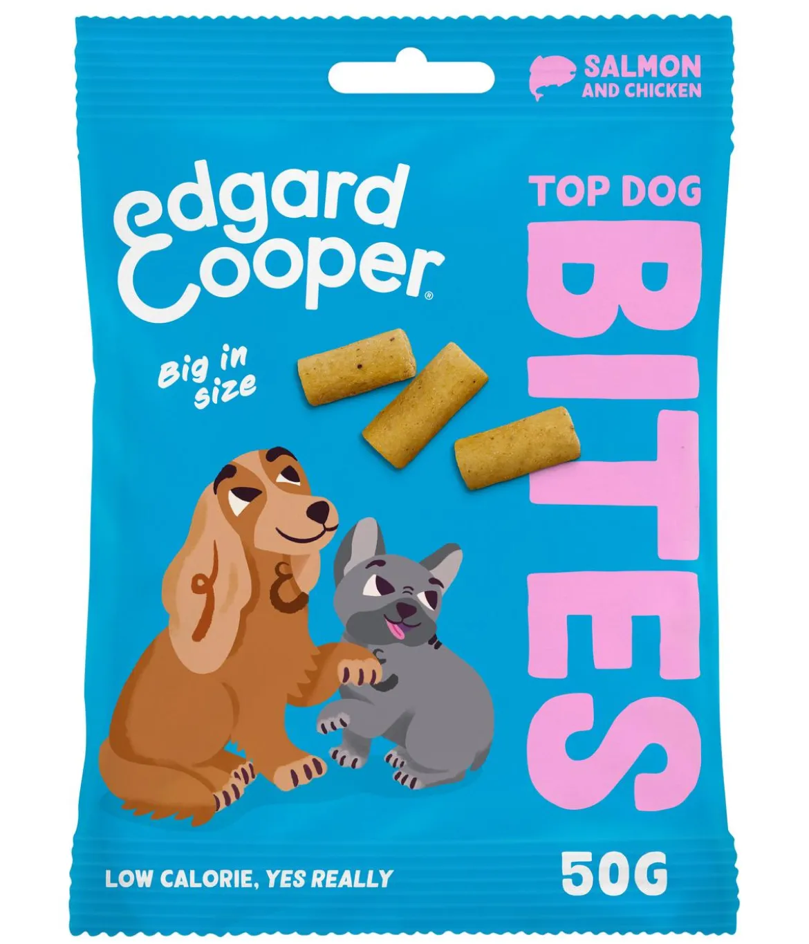 Edgard & Cooper Hundesnack Top Dog Bites, Big, Lachs & Huhn, 15 x 50 g