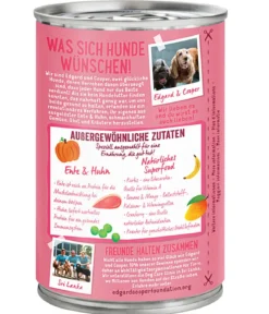 Edgard & Cooper Nassfutter für Hunde, Fabelhafte Ente & Huhn, Junior, 6 x 400 g