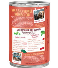 Edgard & Cooper Nassfutter für Hunde, Herrliches Huhn & Lachs, Senior, 6 x 400 g