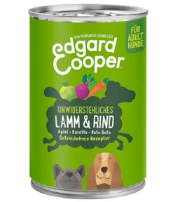 Edgard & Cooper Nassfutter für Hunde, Unwiderstehliches Lamm & Rind Adult, 6 x 400 g